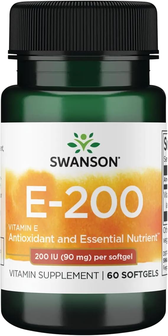 Swanson Vitamin E Antioxidant Support 200 IU, 60 Softgels