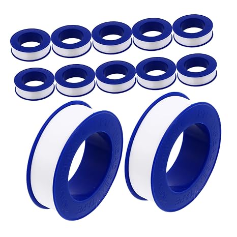 12 Rolls PTFE Thread Seal Tape High Temperature Resistant Plumbing Tape for Water Leaks Pipe Joint Sealing for Shower Heads and Various Applications