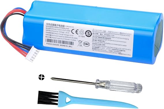 6800mAh T8+ Battery Replacement for Ecovacs Deebot T8 T8+ T9 T9+ T5 Max/Power/Hero Deebot Ozmo 950 T10 T9 DX65 DX93 DX96 X1 Omni X1 Turbo X1 Plus DLX11-21/61 DBX11-11/21 Vacuum Cleaner S10-LI-144-5200