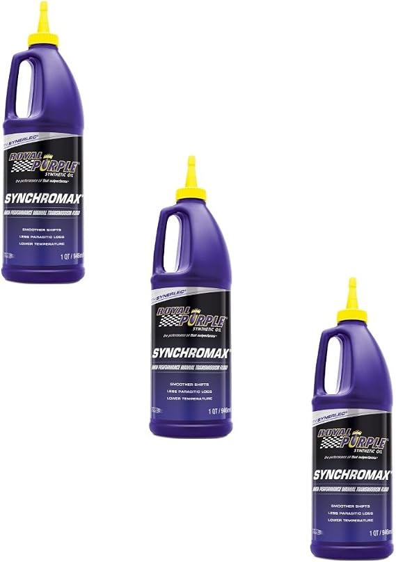 Royal Purple 01512 Set of 3 Synchromax Manual Transmission Fluid 1-Quart Bottles