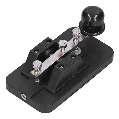 Morse Code Key, CW Trainer with Buzzer, Morse Code Key Telegraph Manual CW Practice Tool Trainer, Voice Prompts During Practice for Beginners, Simple Operation