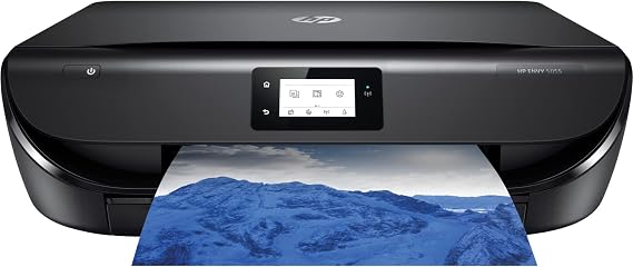 HP Envy 5055 Wireless All-in-One Color Photo Inkjet Printer, Black - Print Scan Copy - 2.2" Touchscreen LCD, 10 ppm, 1200 x 1200 dpi, Auto 2-Sided Printing, Borderless Printing, Bluetooth, USB