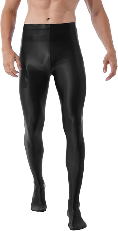 iiniim Mens Sexy Ultra Shiny Oil Glossy Pantyhose Tights High Elastic Opaque Stockings Leggings