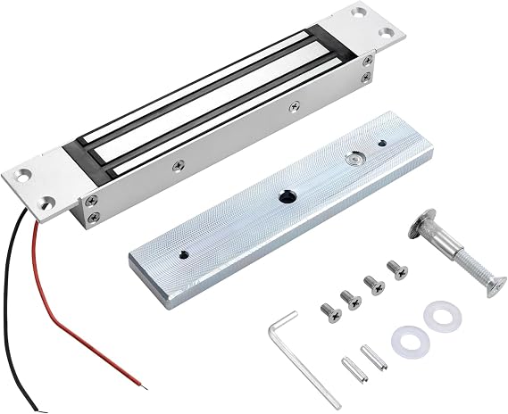 Electromagnetic Door Lock Weatherproof 12V DC Fail-Safe, 600LBS Holding Force Outdoor Magnetic Door Lock, Flush-Mount (Drilled-in) Installation for Exterior Metal & Wooden Doors