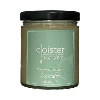 Cloister Honey Whipped Honey - Lavender 9 oz | Hand Crafted | Raw Artisan Honey | 100% Pure, Raw & Unfiltered | All Natural | Made in USA |