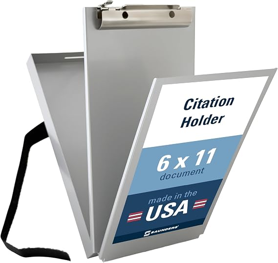 Saunders Dual Layer Police Storage Clipboard, Ticket Size, Silver Aluminum