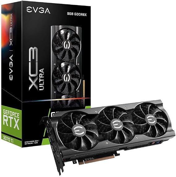 EVGA GeForce RTX 3070 Ti XC3 Ultra Gaming 08G-P5-3785-KL 8GB GDDR6X iCX3 Cooling ARGB LED Metal Backplate