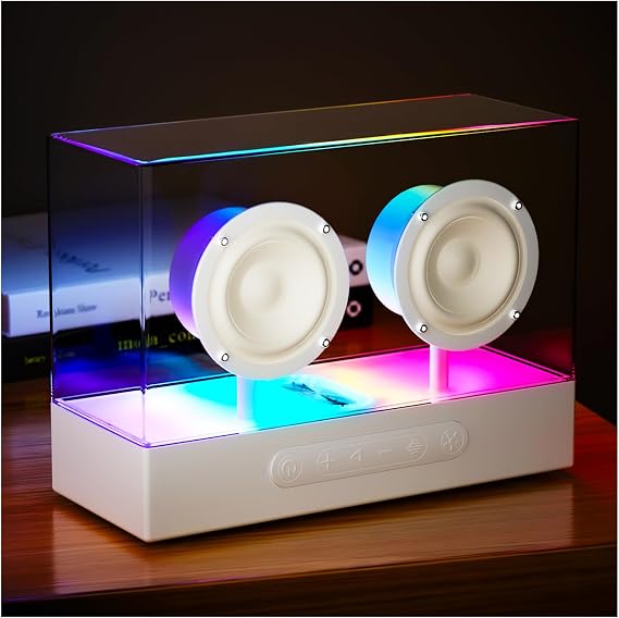 BUDI Wireless Speaker with LED Lights-Portable Speakers Wireless TWS Paring Deep Bass BT5.3, for Outdoor, Home, Party, Beach, Swimming, Travel