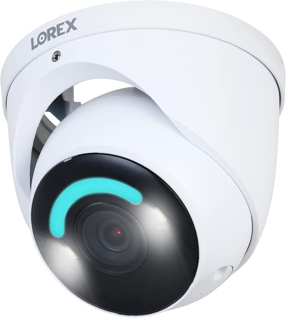 Lorex 4K Smart Security Lighting Suppression Dome AI PoE IP Wired Camera - White