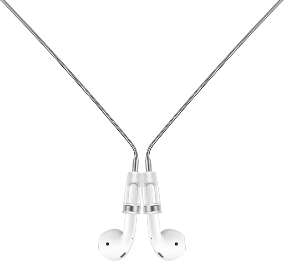 Anti-Lost Neck Strap for Airpods, Strong Magnetic Necklace Holder String, Sports Lanyard for Headphone Compatible with AirPods 1&2 /3rd /Pro/Pro 2 S Silver