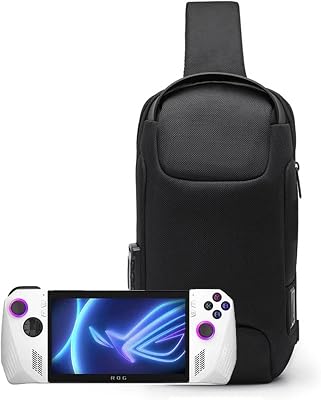 Portable Storage Bag Carry Case for ROG AllySteam DeckSwitch Handheld Game Console Daily Travel CrossbodyShoulder Protective Bag with Anti-Theft Lock,USB Charging Port Black