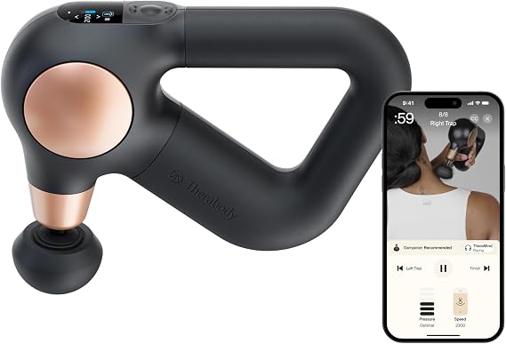 TheraGun Therabody Sense 2nd Gen Percussion Massage Gun | Black | Gentle Percussive Massage With On-Screen Guided Routines to Ease Tension, Reduce Stress & Support Better Sleep