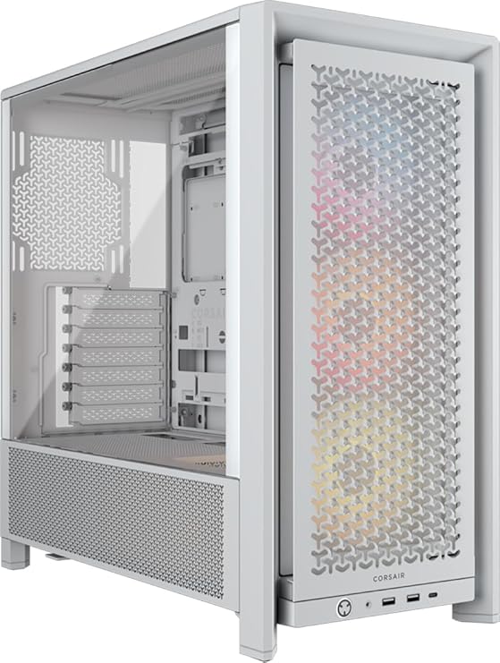 CORSAIR Frame 4000D RS ARGB Modular Mid-Tower ATX PC Case – High Air Flow, 3X Pre-Installed RS ARGB Fans, InfiniRail™ Fan Mounting System, ASUS BTF, MSI Project Zero, Gigabyte Project