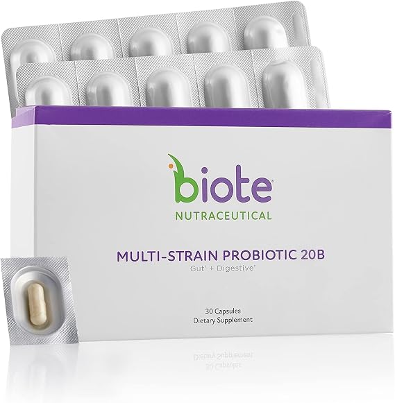 Biote Nutraceuticals - Multi-Strain PROBIOTIC 20B - Gut + Digestive (30 Capsules)