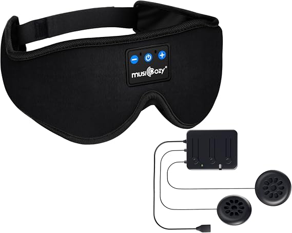 MUSICOZY Sleep Headphones Bluetooth Headband Sleeping Eye Mask & Bluetooth 5.4 Module Kit with Speakers and Charging Cable