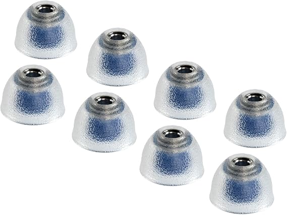 TANGZU Tang Sancai Noble IEM Eartips Replaceable Stainless Steel, Medical-Grade Hypoallergenic Liquid Silicone Earplugs for in-Ear Monitors (Blue Large-4 Pair)