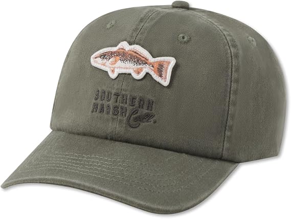 Southern Marsh Redfish Patch Washed Hat, Unisex Hat