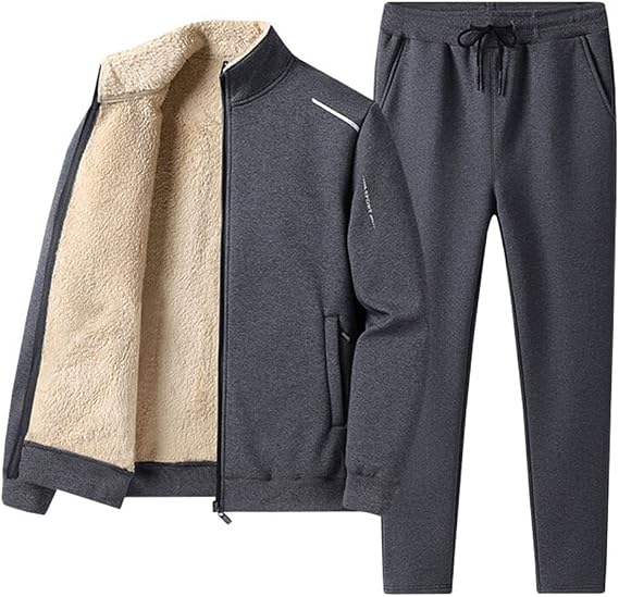 Jersey Top and Bottom Set, Brushed Lined, Men's, Sweatshirt, Zip-up Hoodie, Set Up, Boa Lined, Pants, Sportswear, Athletic Wear, Running Wear, Training Wear, Autumn, Winter, Outerwear