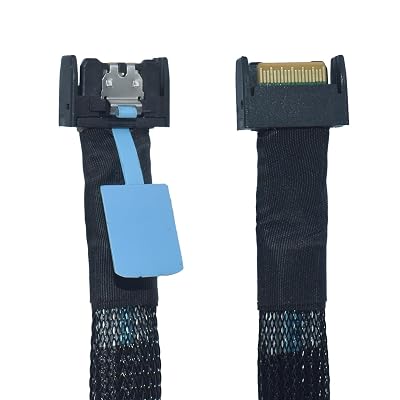 PCIe 5.0 MCIO 4i to MCIO x4 Cable Straight Male SFF-TA-1016 38pin, 1.6ft 50cm