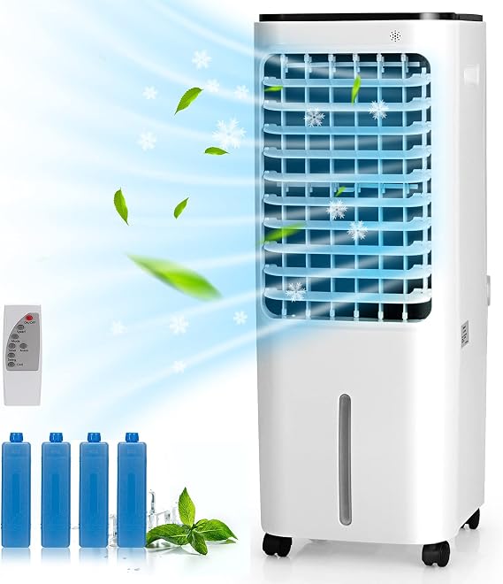DORTALA Swamp Cooler, 3.2 Gal Evaporative Air Cooler with 4 Ice Packs