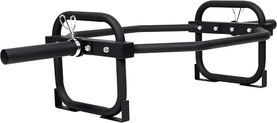 Fitvids Olympic 2-Inch Hex Weight Lifting Trap Bar for Strength Training, 500-Pound Capacity, Safety Clips, Home Gym for Shoulder Presses, Shrugs, Back Rows, Weightlifting