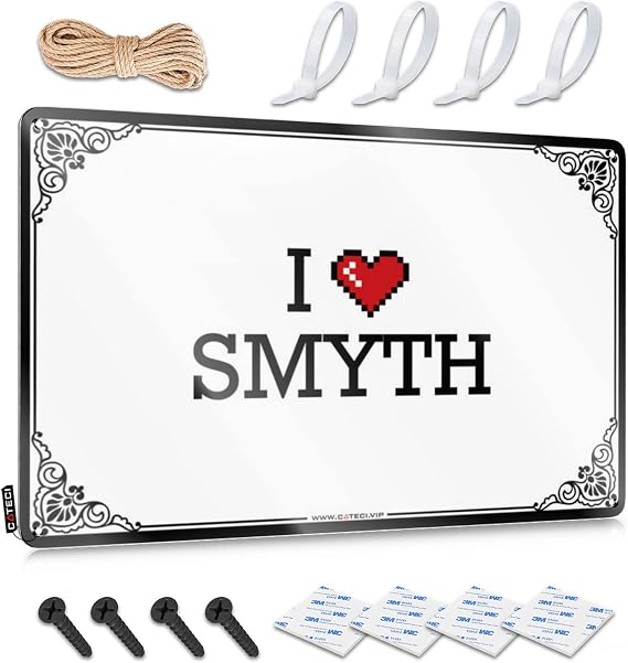 Metal Signs for Outside Home Decor I Love Smyth Tin Sign Bedroom Door Sign Funny Coffee Signs(30X40CM)