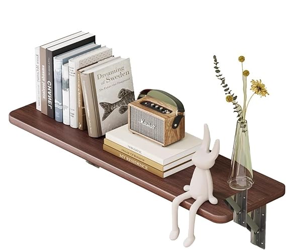 Folding Wall Table, Width 7.9 inches 20 cm, Wall Hanging Table, Dining Table, Folding Table, Foldable, Small, Foldable, Wall Stand, Kitchen Support Table, Support Table, Wall Desk DarkBrown, 15.7 x