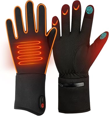 Heated Gloves for Men & Women - 2200mAh Battery, 3 Heating Levels, Overheat Protection - Ultra-Thin Electric Motorcycle Riding Gloves for Winter, Skiing, Snow Sports
