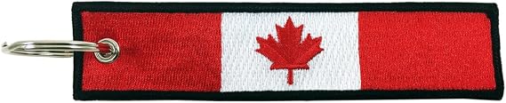 Luso Canada Flag Key Chain, 100% Embroidered