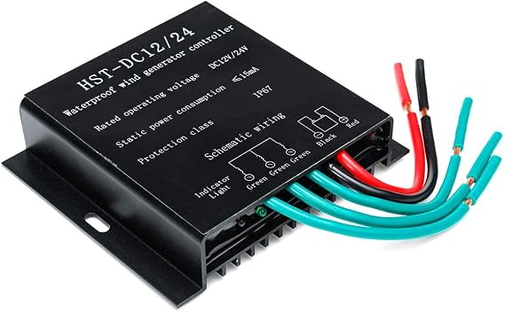 8000W Wind Turbine Controller, 12V 24V 48V MPPT Wind Solar Hybrid Charge Controller Battery Regulator for Wind Turbine Solar(Black)