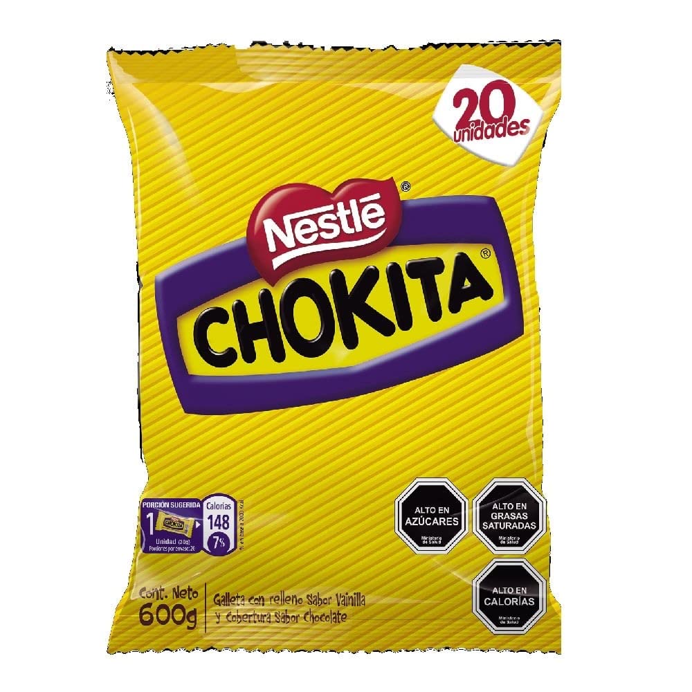 Negrita Nestle 20 Units Pack. Traditional Chilean Cookie, Vanilla Cream Filled and Chocolate Covered