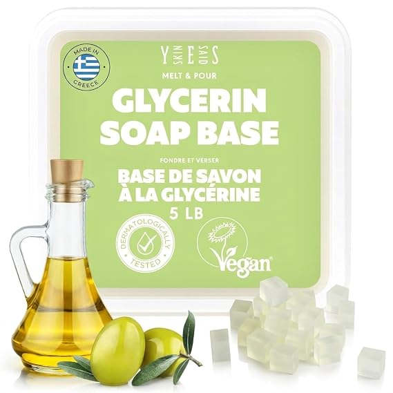 Skin Said Yes Clear Glycerin Soap Base 5 LB | Made in Greece | Organic Ingredients Without SLES and No Palm Oil | Glicerina para Hacer Jabones