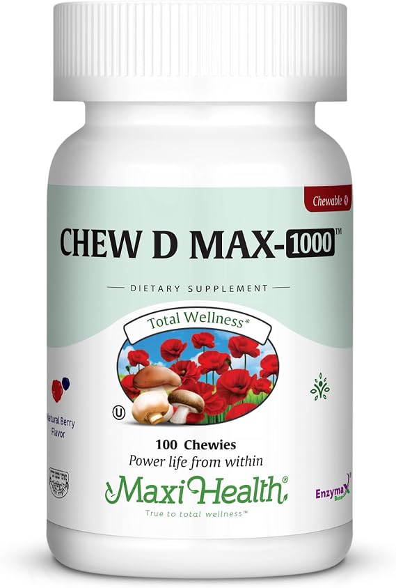 Maxi Health Vitamin D3 1,000 IU Supplement (100 Chewables)