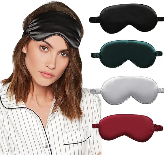 Silk Sleep Mask Eyeshade Eye Mask Comfortable Sleeping Mask Filling Eye Cover Elastic Strap for Sweet Sleep 100#