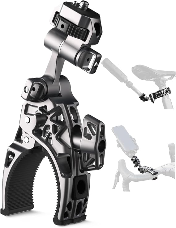 C Clamp Camera Mount for Flat Tube Road Bike, Super Clamp with 1/4"-20 Thread,E-Bike Accessories/Bicycle, Compatible with GoPro Hero13/12/11/10/ DJI Osmo 360/Action 5 Pro/4/3/Insta360 X4/X5