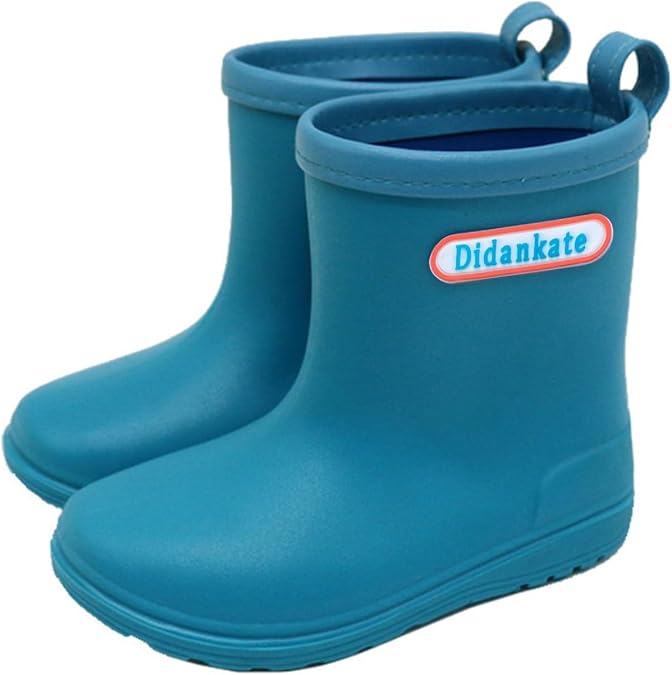 Toddler Rain Boots for Boys & Girls, Waterproof, Lightweight, Flexible Rubber with Traction for Kids