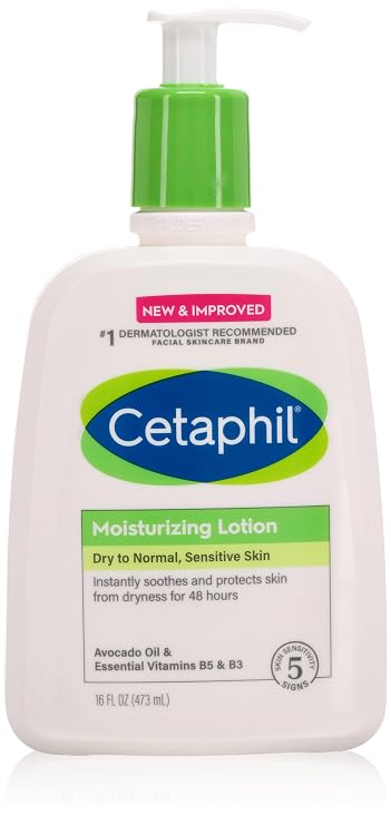 Body Moisturizer by Cetaphil, Hydrating Moisturizing Lotion for All Skin Types, Suitable for Sensitive Skin, 16 oz, Fragrance Free, Hypoallergenic, Non-Comedogenic