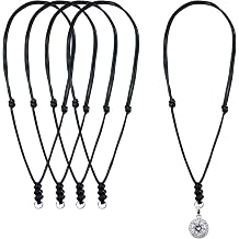5-Pack Adjustable Handmade Black Cord Necklaces Boho Rope Chains for Pendants & Amulets, Unisex Jewelry