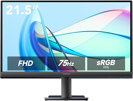 XIAOMI A22i 22 inch Monitor, 75Hz high Refresh Rate, IPS Hard Screen, 7.5mm Ultra-Slim Body, 1080p FHD Resolution,lt;2 Factory Color Calibration, HGMI & VGA, Easy mounting