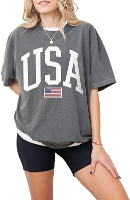 USA T-Shirt for Men, Women, Unisex - Vintage American Flag Graphic Tee - Patriotic Short Sleeve Crew Neck Top - 100% Cotton