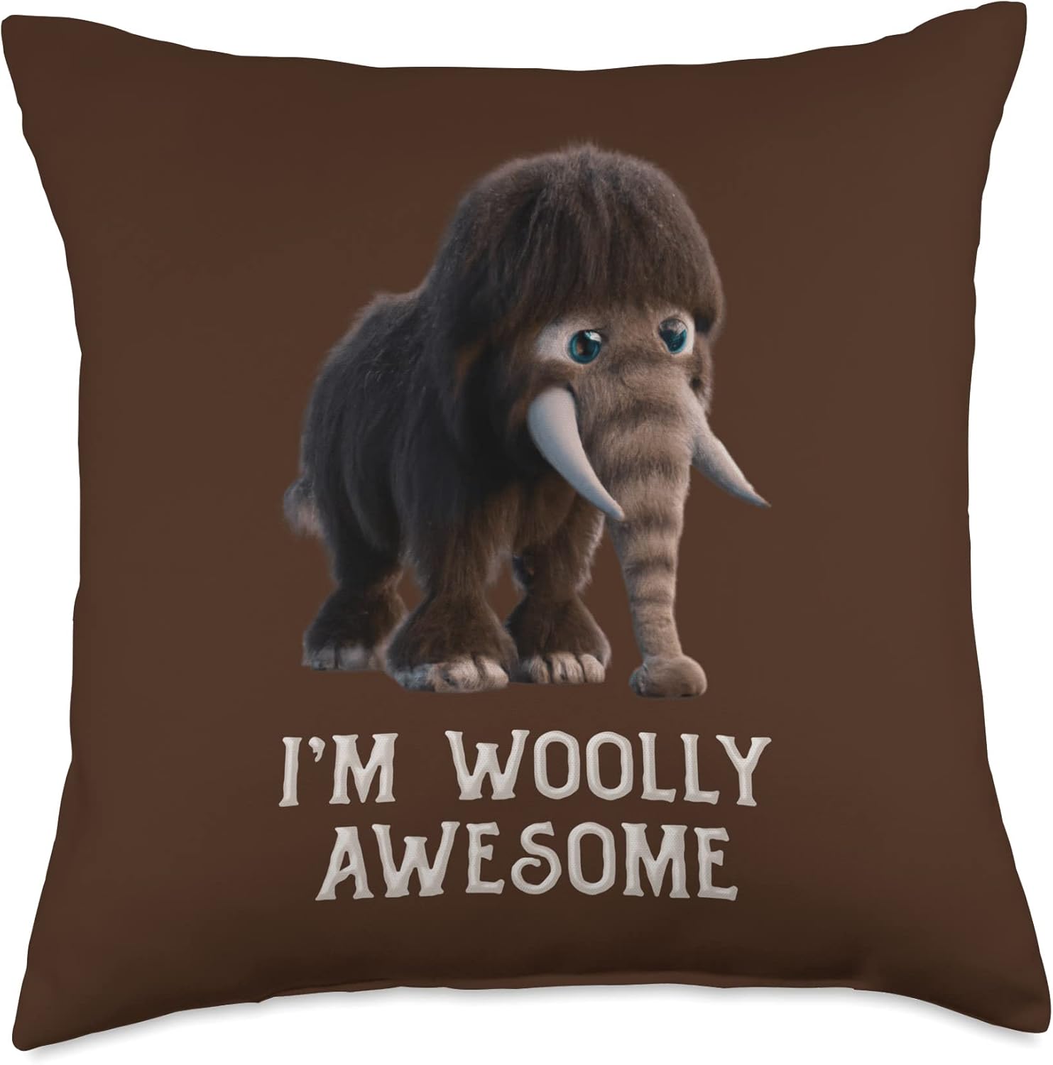 Im Woolly Awesome - Woolly Mammoth Throw Pillow
