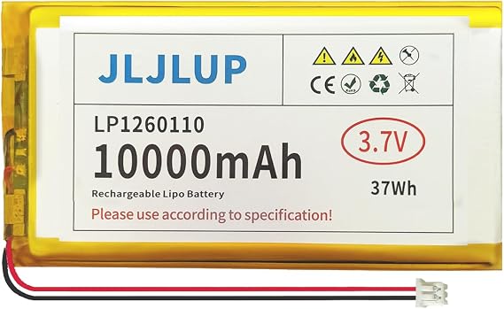1pc 10000mAh 3.7V LiPo Battery 1S Lithium Polymer Rechargeable Battery with Protective Board Insulation Coating PH2.0 Plug