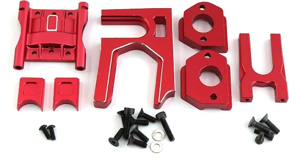 Center Diff Mount Center Diff Cover Sliding Motor Mount and Plate Alum ARA320499 ARA320468 ARA320469 for Arrma Kraton Typhon Outcast 6S Felony Talion Mojave Upgrade Parts (Red)