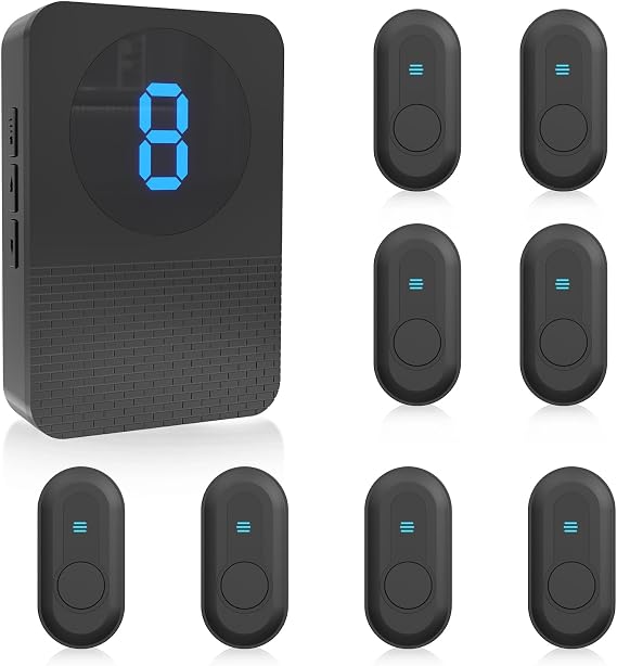CallToU Caregiver Pager Wireless Call Button System Call Bell Alert Button Wireless Calling System for Elderly at Home/Deaf Eldrely/Clinic/Medical Institution/Nursing Home