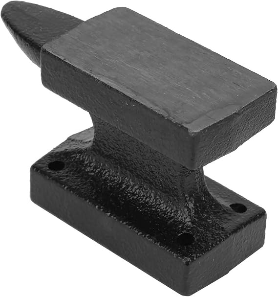 Cast Iron Anvil Single Horn, Portable Blacksmith Anvil for Jewelry Making and Metal
