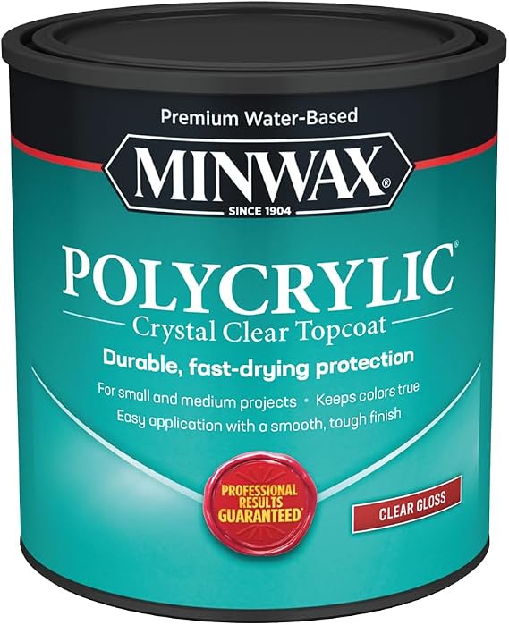 Minwax 1 qt Minwax 65555 Clear Polycrylic Water-Based Protective Finish Gloss