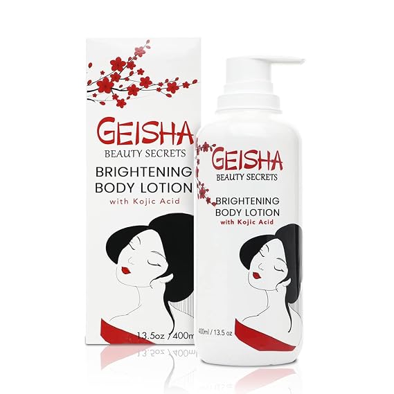 OMIC Geisha Kojic Acid Skin Brightening Body Cream - 13.5 fl oz / 400ml- Dark Spot Cream, Moisturiser, Uneven Skin Tone