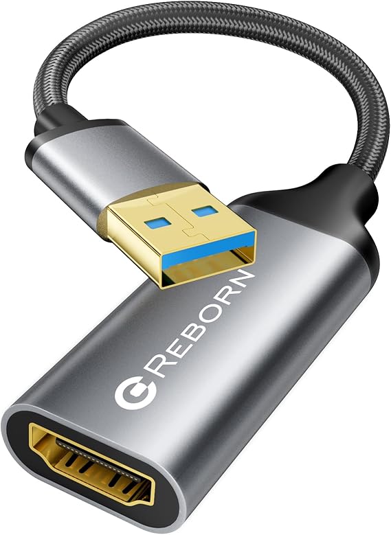 Reborn USB to HDMI Adapter, 1080P@60Hz for Macos Windows 7/8/10/11