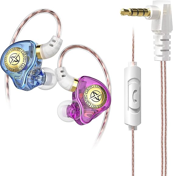 FEDAI X1 in Ear Monitor Earbuds for Musicians, HiFi Headset Earphones,with Mic Headphones Wired, Noise Canceling, for Teen, Musicians Stage, Drummer for Gym Workout Running Church BluePurple ...