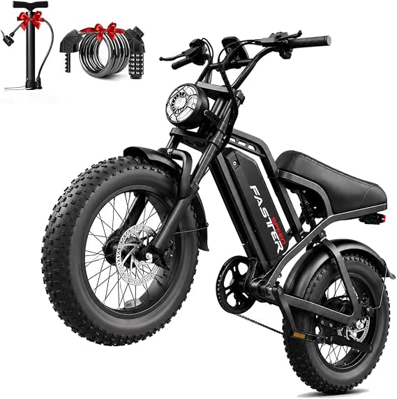 Electric Bike for Teens - 16"x4" Tires, 1000W Peak Fat Tire Motor, 20+MPH, Electric Mountain Bike, 48V Removable Battery, 60-Mile Range